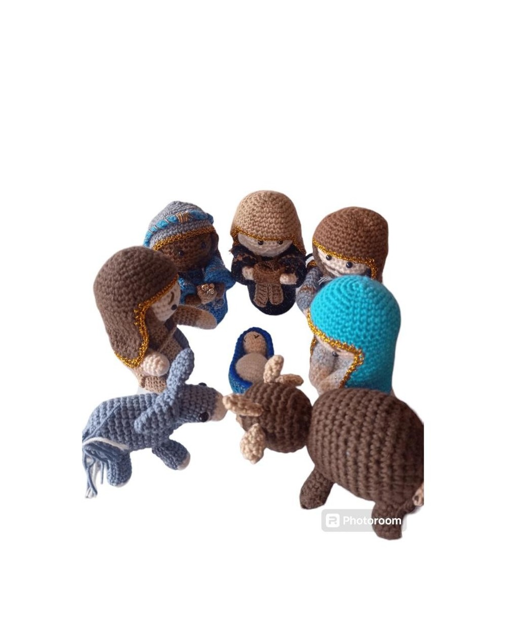 Nacimiento de 8 piezas a crochet