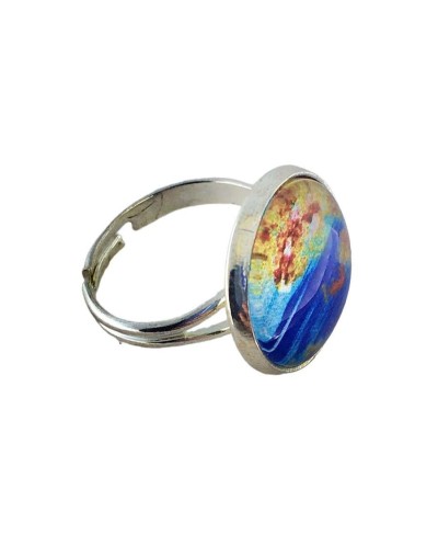 Anillo "arbol azul y mar"