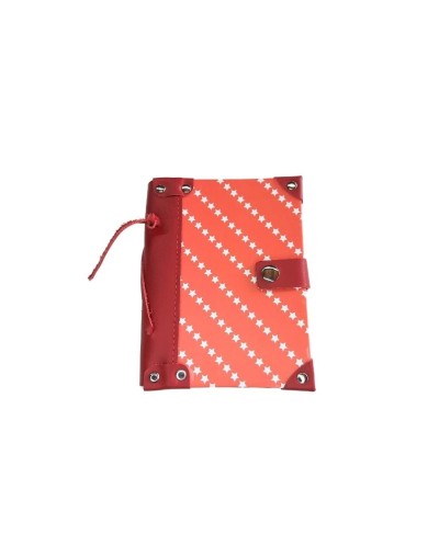 Agenda pequeña vanidosa estrellas fondo rojo