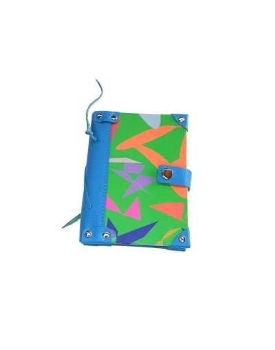 Agenda pequeña vanidosa garabatos cuero azul claro