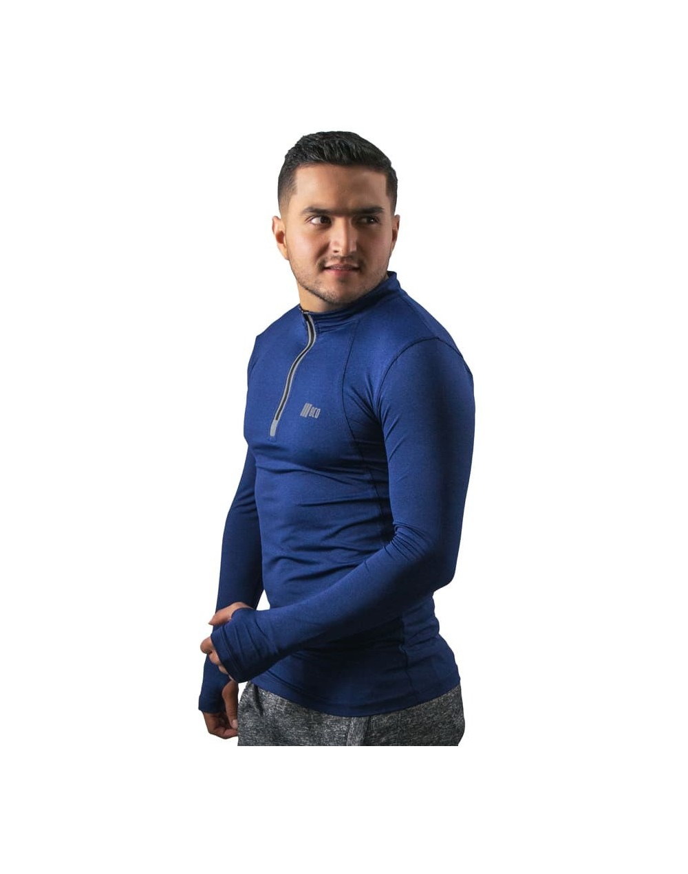 Camibuso de hombre deportivo tipo polo manga larga azul día