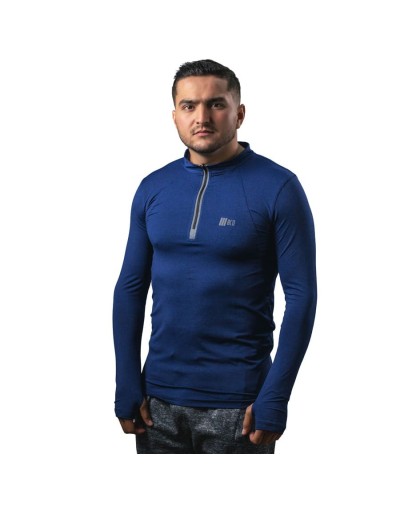Camibuso de hombre deportivo tipo polo manga larga azul día