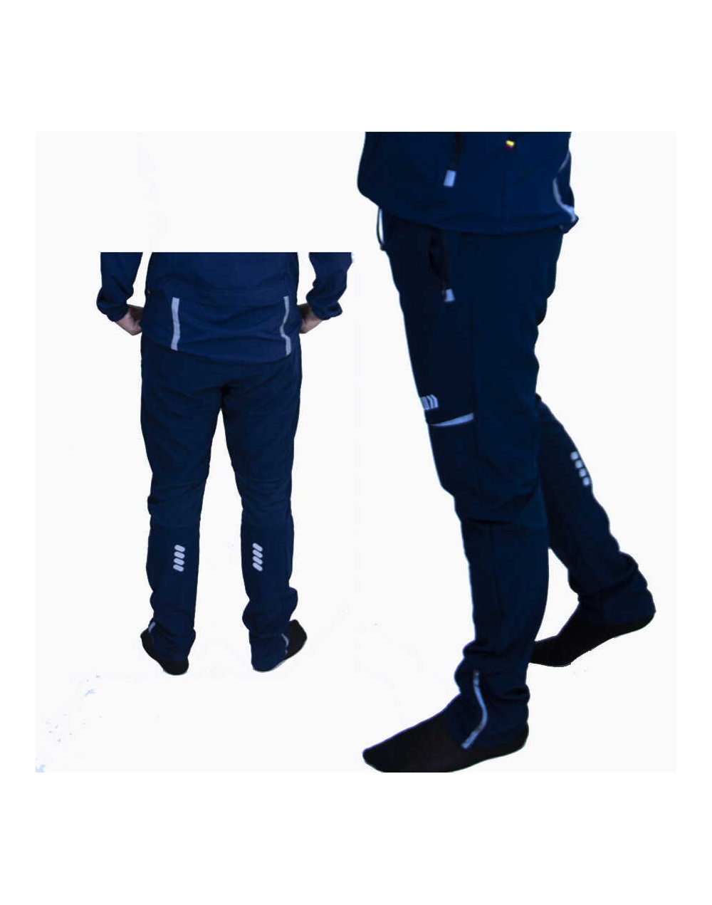 Pantalón deportivo cortavientos hombre multideporte azul
