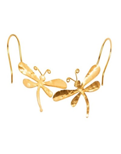 Aretes libélula martillada