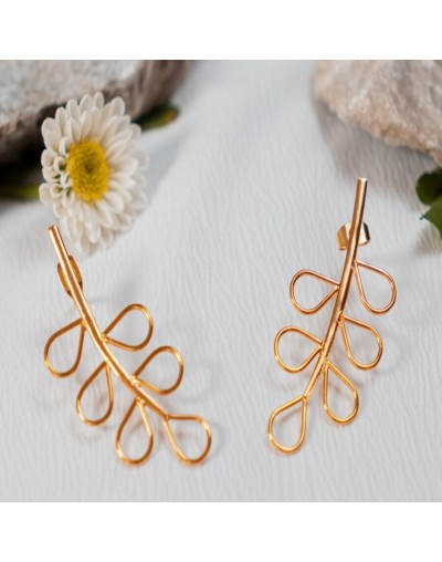 Aretes hoja hilo