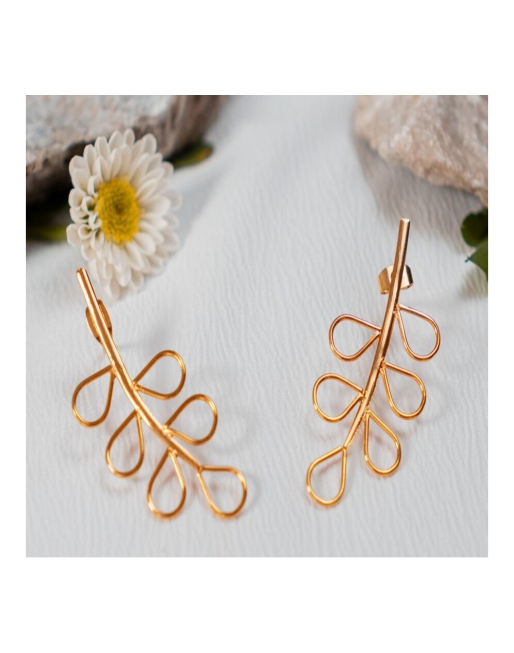 Aretes hoja hilo