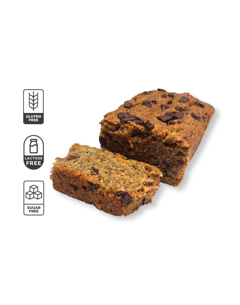 Torta vegana de banano con chocolate troceado (400 gr. C/u.)