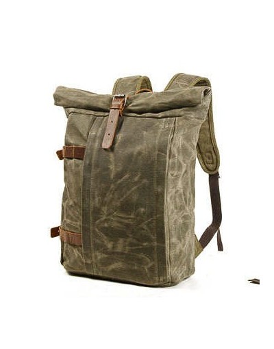 Morral lona encerada verde militar