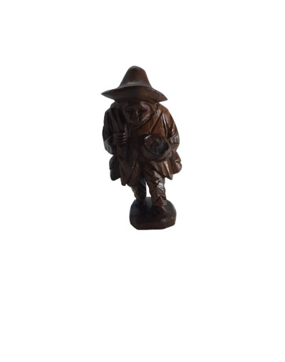 Figura viejito en madera tallada para decoración
