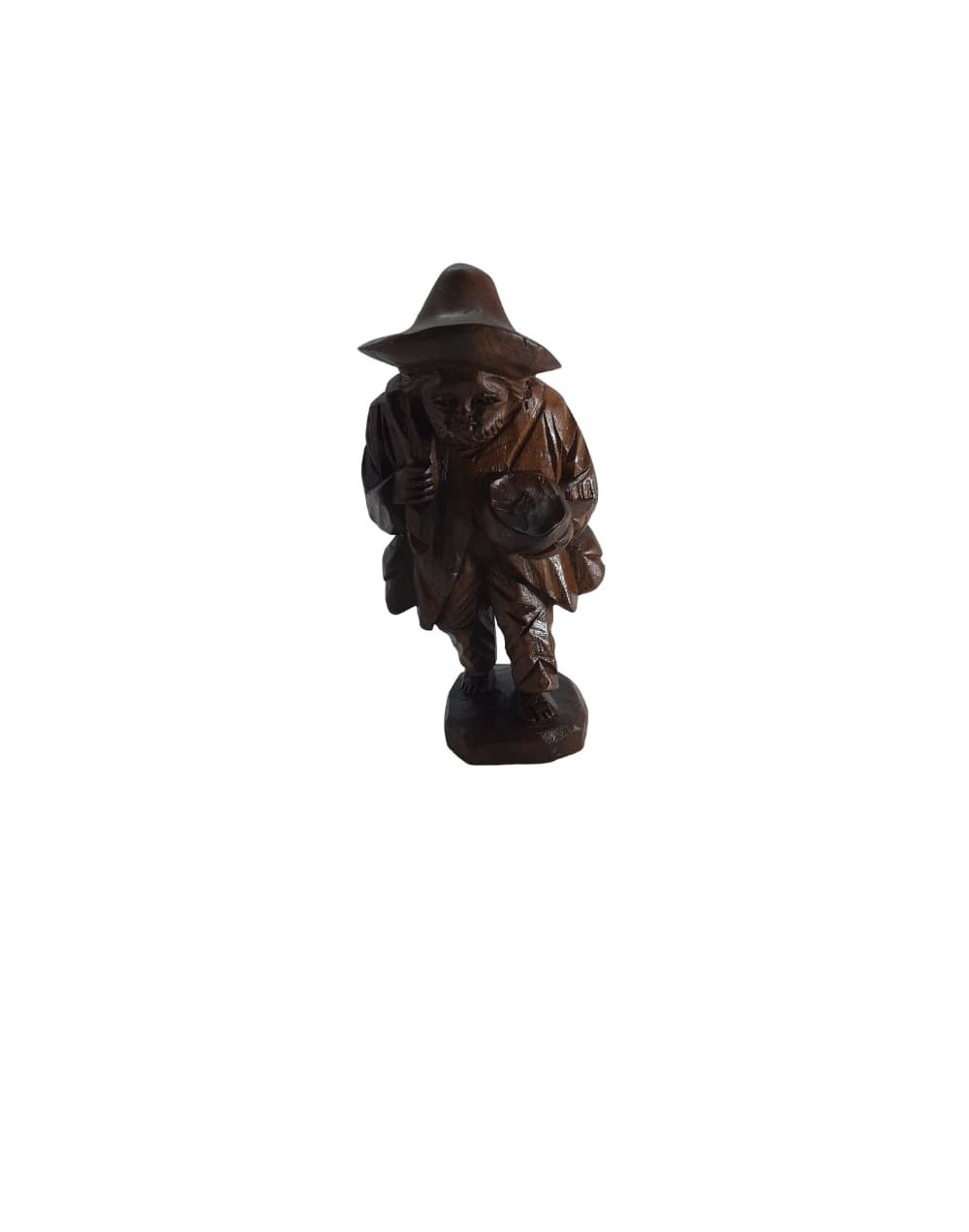 Figura viejito en madera tallada para decoración