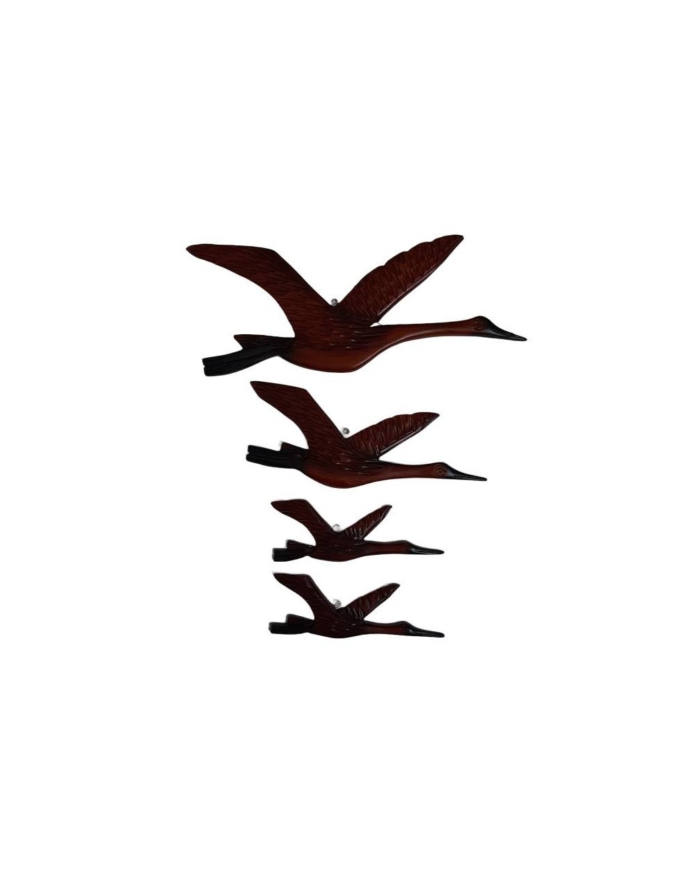 Juego de Garzas decorativas en madera tallada