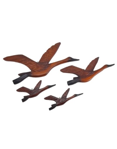 Juego de Garzas decorativas en madera tallada