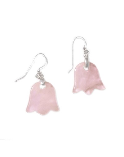 Amor Propio - Aretes Flor Campana en Cuarzo Rosado