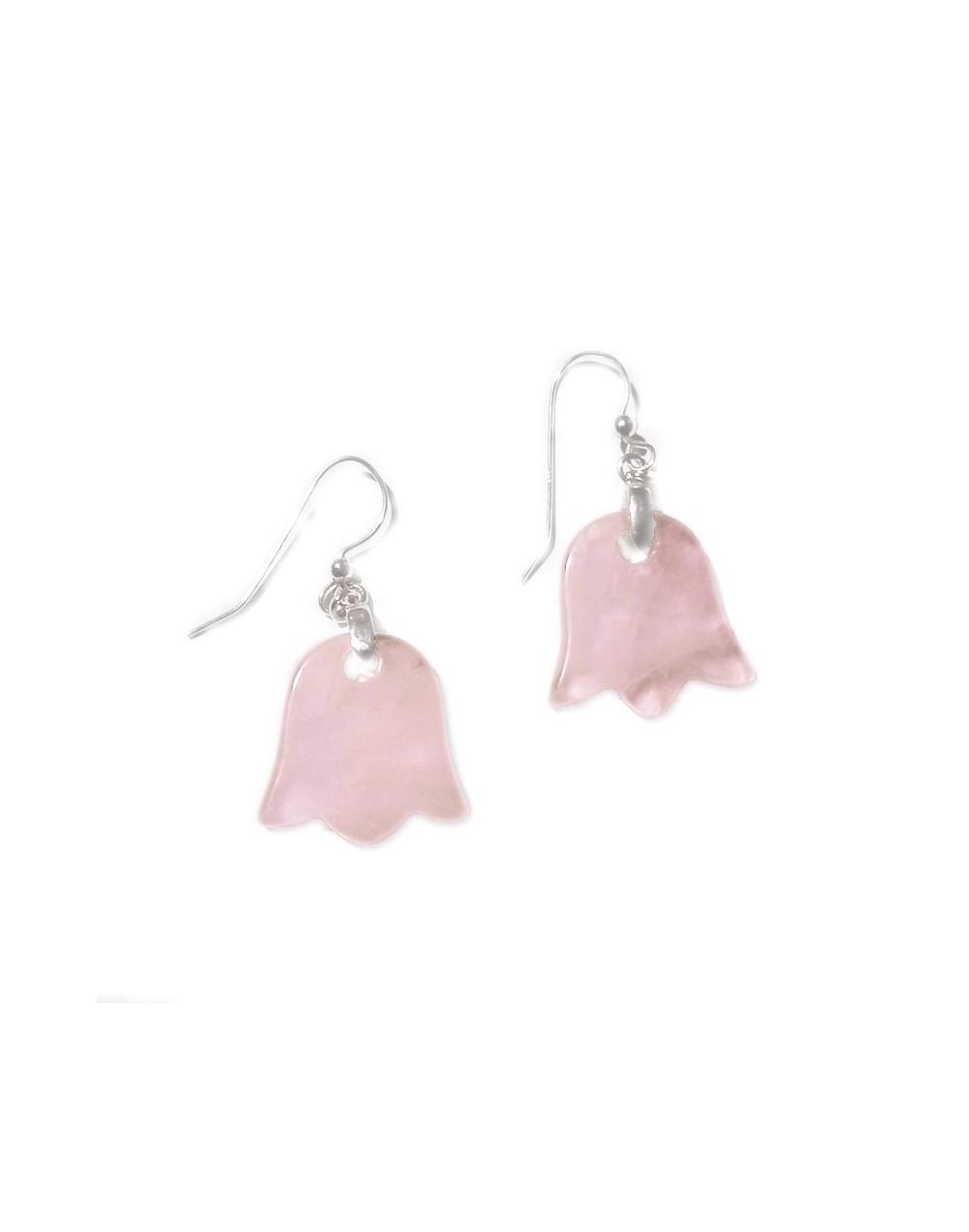 Amor Propio - Aretes Flor Campana en Cuarzo Rosado
