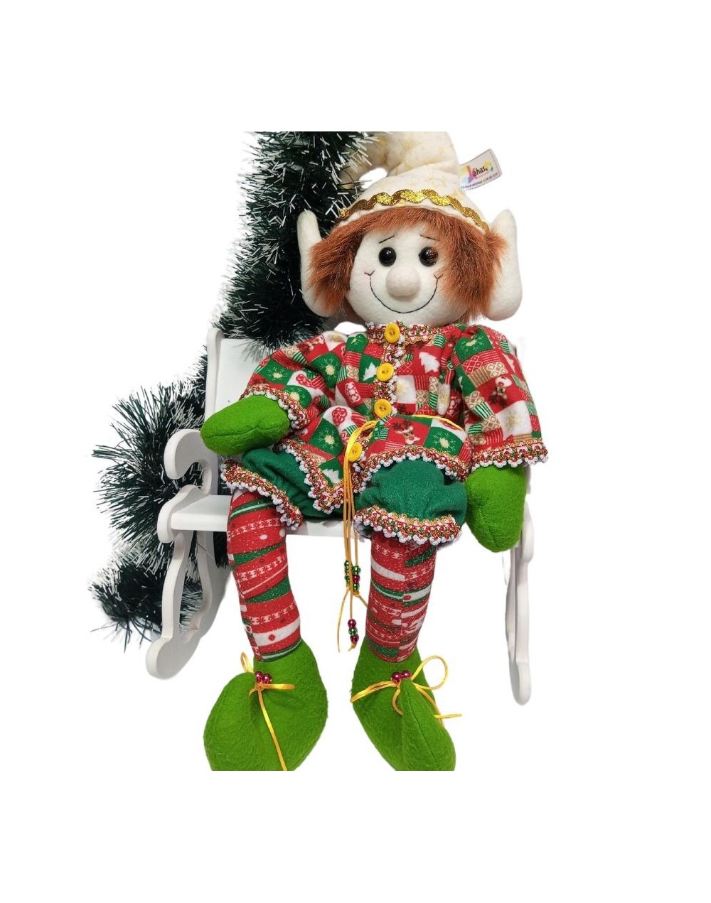 Duende navideño botas verdes