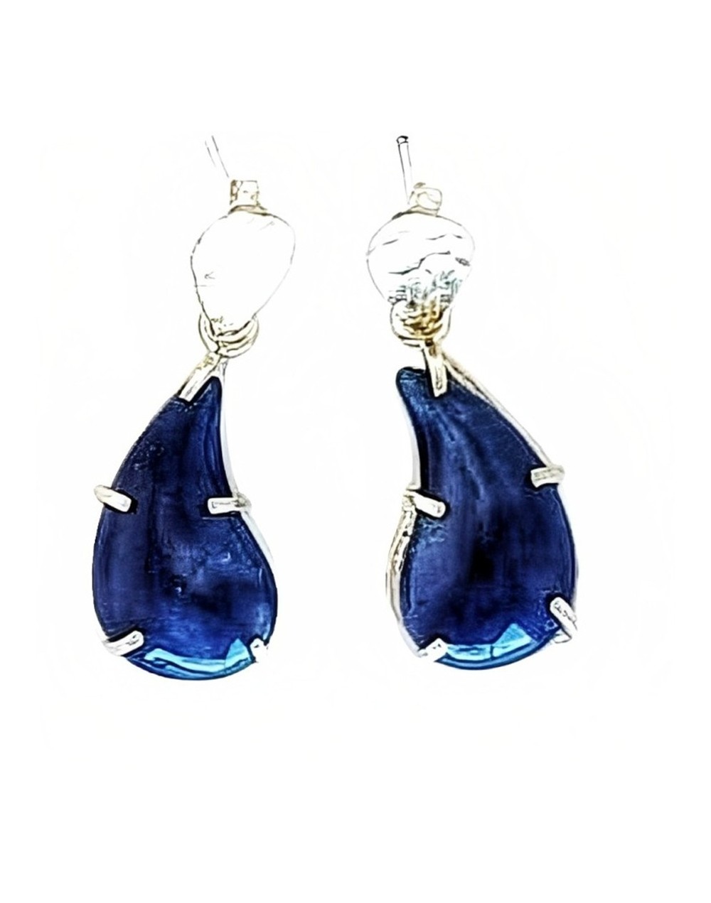 Aretes semigota azul cobalto