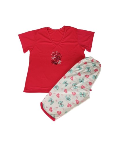 Pijama capri rosa