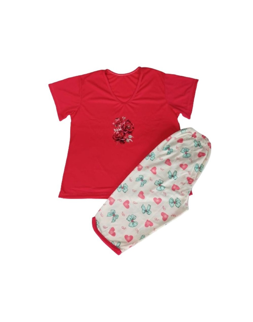 Pijama capri rosa
