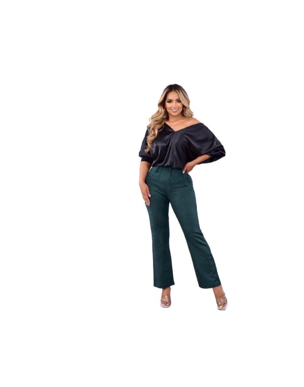 Conjunto / pantalón  pinza - blusa satín