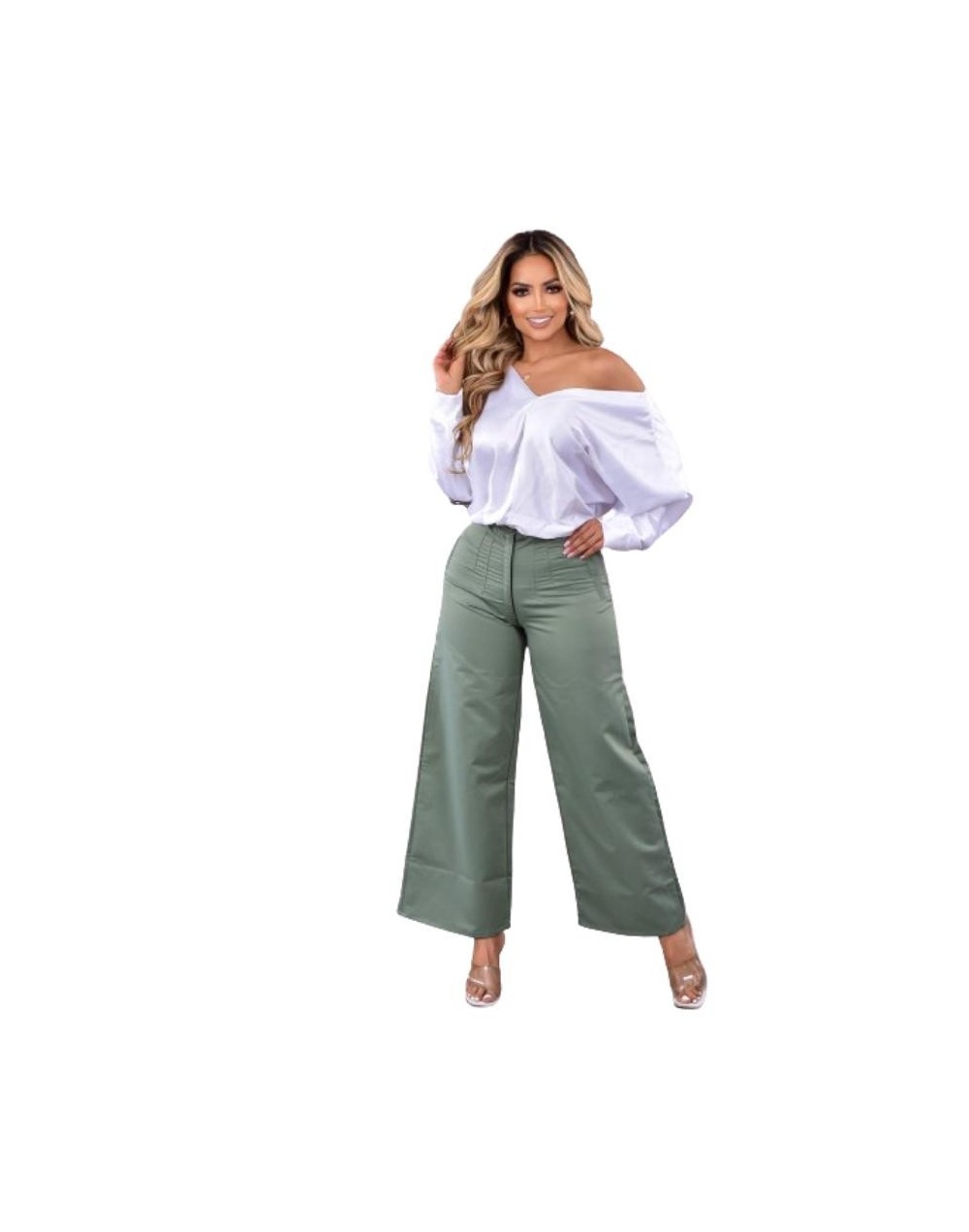 Conjunto / pantalón  zara cuerotex  - blusa satín