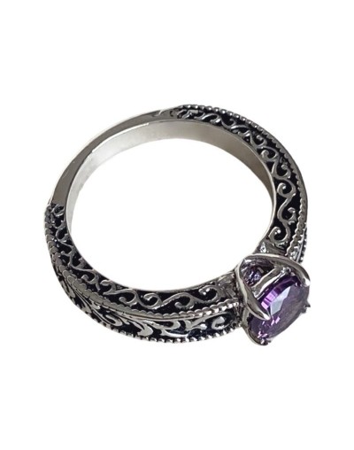 Anillo mystic en plata y zircon amatista