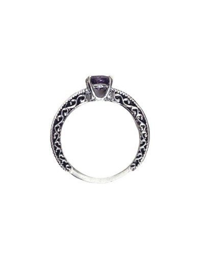 Anillo mystic en plata y zircon amatista