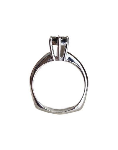 Solitario venus en plata y zircon verde