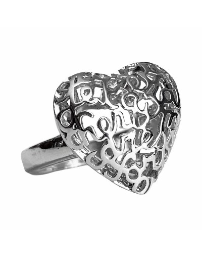 Anillo corazón en plata