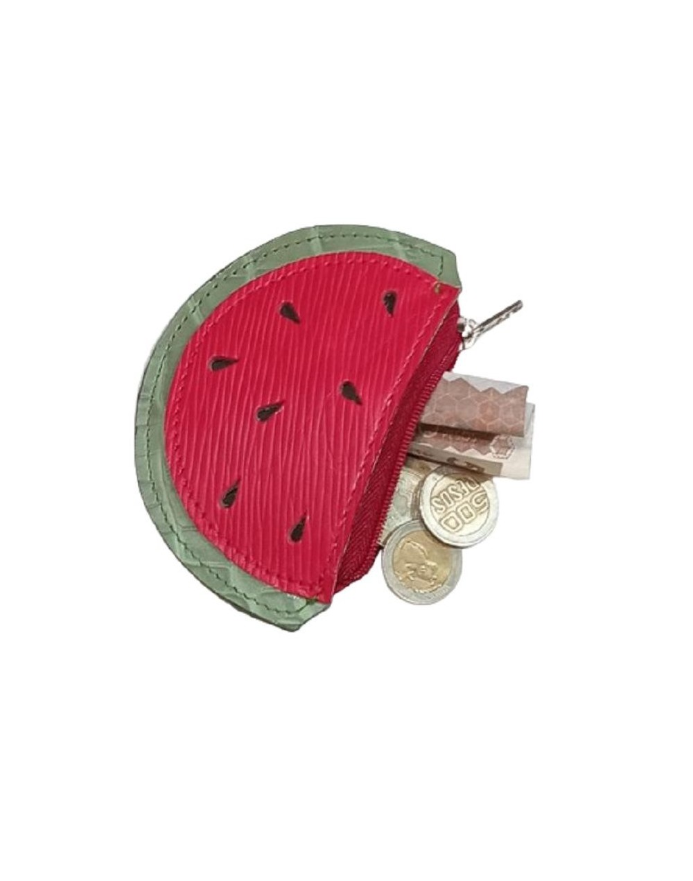 Monedero de cuero diseño sandia