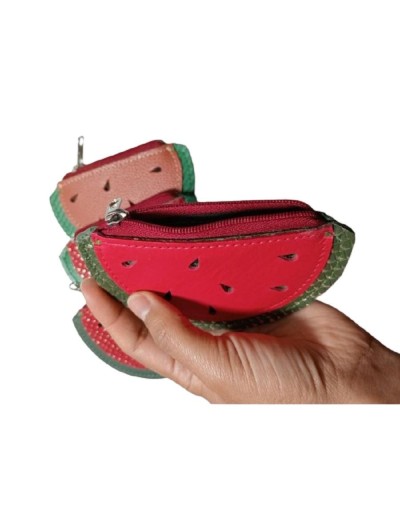Monedero de cuero diseño sandia