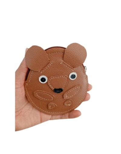 Monedero de cuero diseño oso