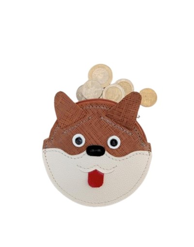 Monedero de cuero diseño perro