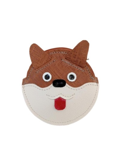 Monedero de cuero diseño perro