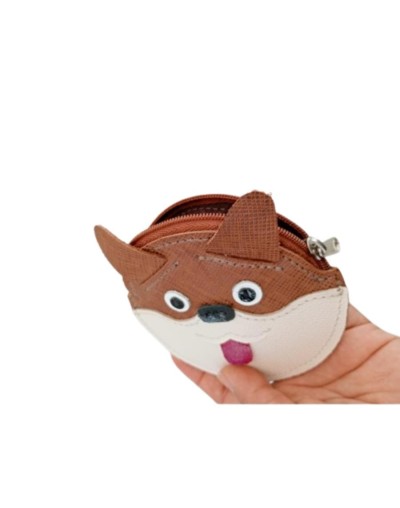 Monedero de cuero diseño perro