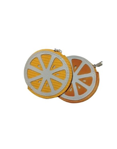 Monedero de cuero diseño naranja