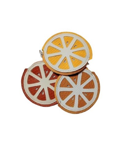 Monedero de cuero diseño naranja
