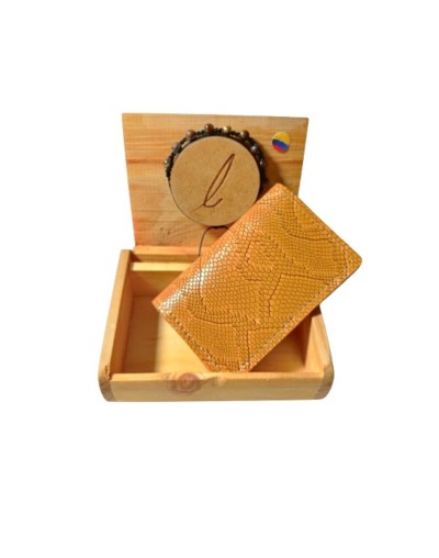 Kit de Lujo: Portadocumentos de Cuero con Pulsera de Piedra Semipreciosa