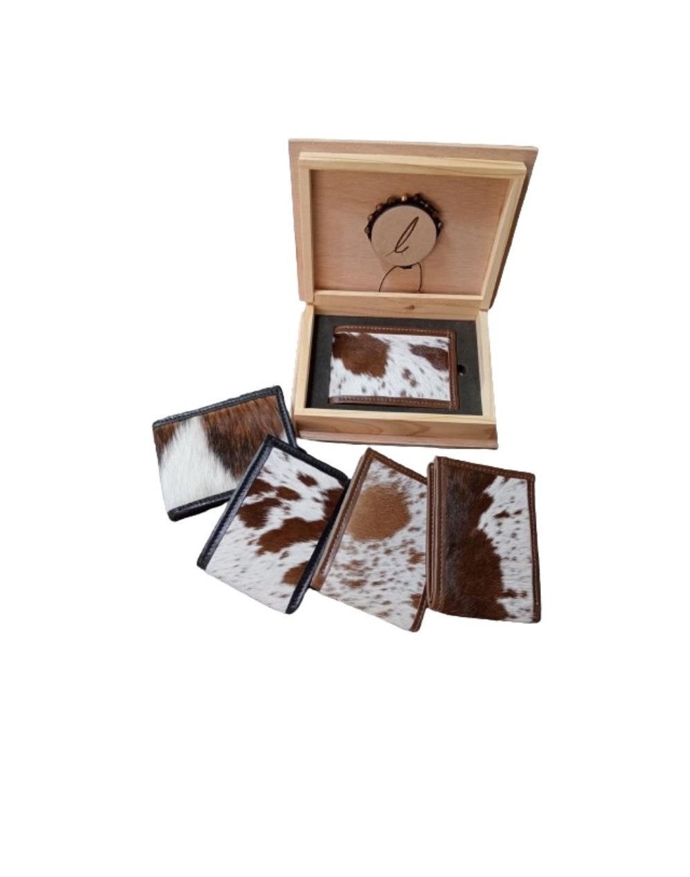 Kit de Lujo: Billetera de Cuero de Becerro en Pelo