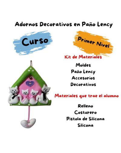 Curso adornos decorativos en paño lency