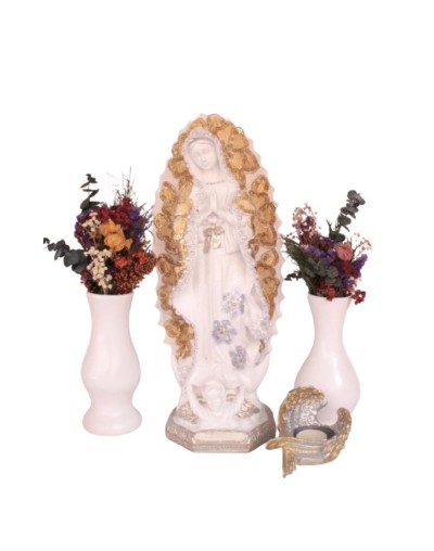 Virgen bordados dorados o plateados