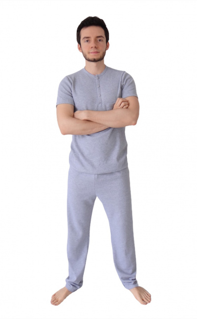 Pijama para hombre - manga corta/pantalón largo
