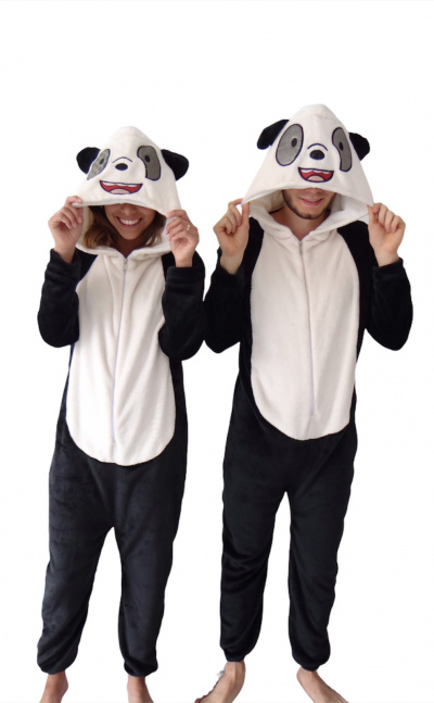 Pijama enteriza oso panda adulto
