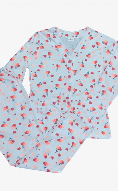 Pijama para dama abierta en algodón - Topacio Pijamas