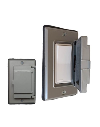 Interruptor Sencillo Leviton Decora Con Tapa Intemperie Metalica