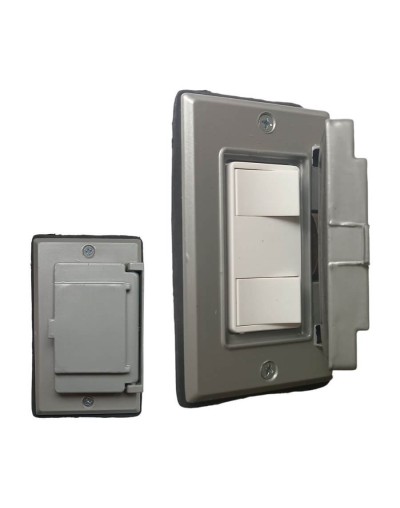 Interruptor Doble Leviton Decora Con Tapa Intemperie Metalica