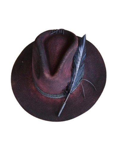Sombrero vintage vino tinto