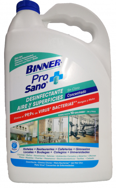 Desinfectante BINNER Pro Sano Superficies Sin Cloro x.3,78L