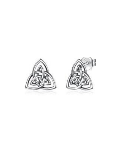 Aretes triangulares modernos en plata 925