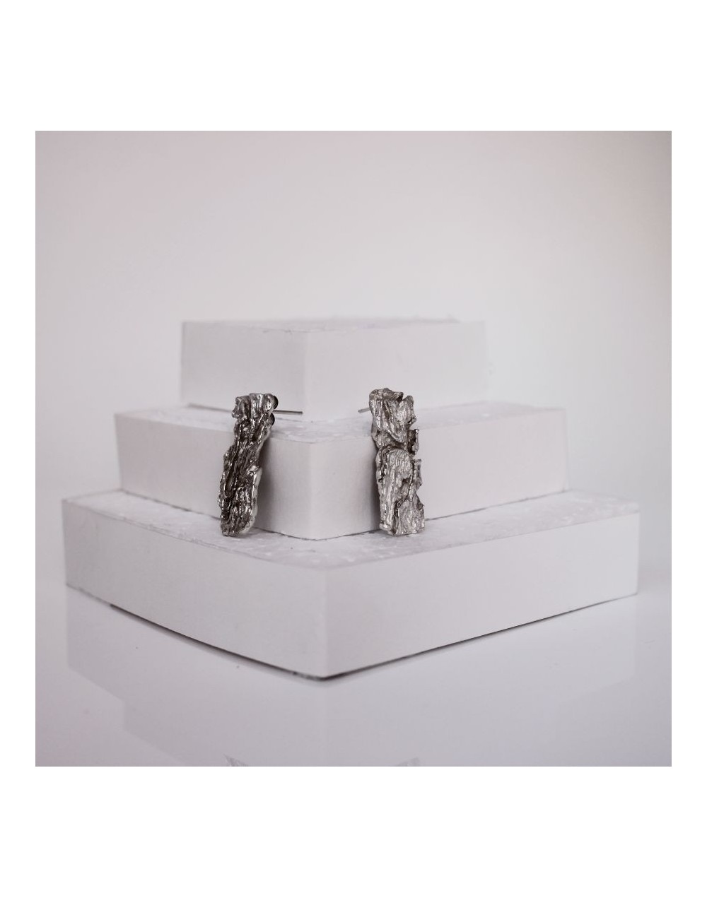 Aretes tallo de plata - colección huená