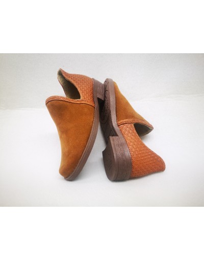 Botines miel de moda planos para mujer